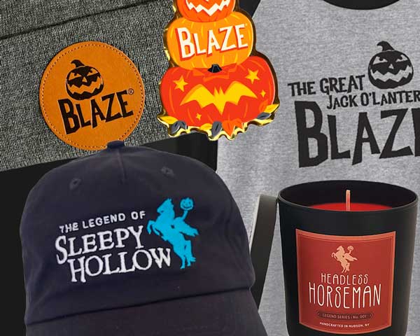 Selection of Blaze Merchandise, Including, Hat, Handle, and T-Shirt